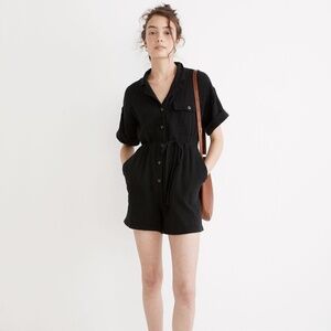 Madewell Black Short Sleeve Romper